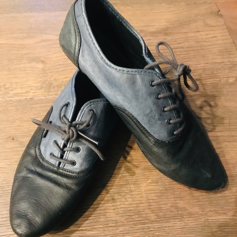 Blue/gray and black pointed toe flats- Vans